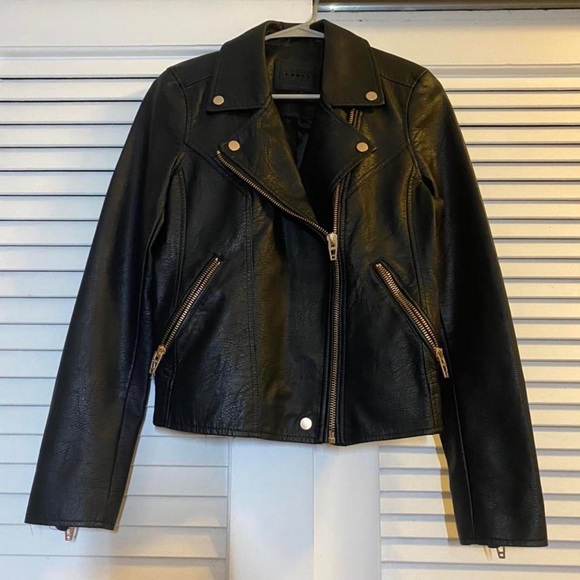 Blank NYC Life Changer Moto Faux Leather Jacket Black Rose Gold XL - Picture 5 of 14